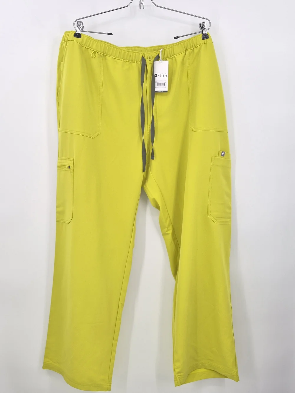 Figs Cairo Cargo Scrub Pants Neon Gray Drawstring 5XLT Straight Leg